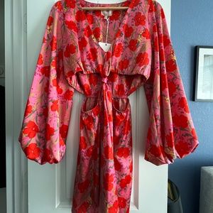 Mumu floral cut out dress